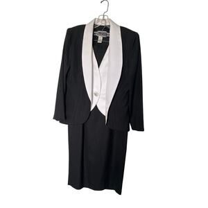Alex Evenings Women Black Long Sleeve Maxi Skirt Suit Size 14